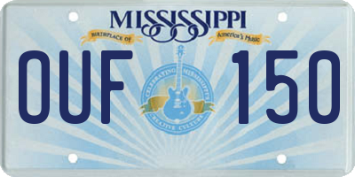 MS license plate OUF150