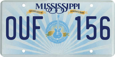 MS license plate OUF156
