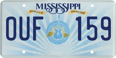 MS license plate OUF159