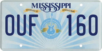 MS license plate OUF160
