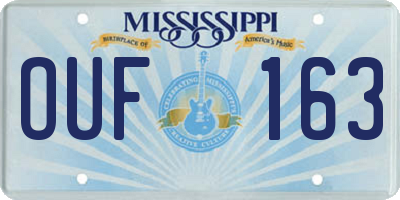 MS license plate OUF163