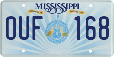 MS license plate OUF168