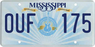 MS license plate OUF175