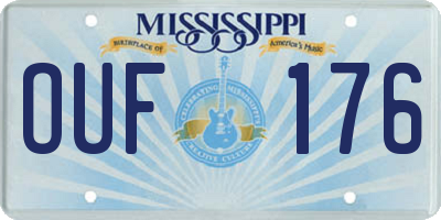 MS license plate OUF176