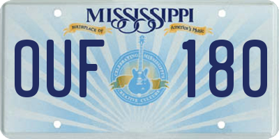 MS license plate OUF180