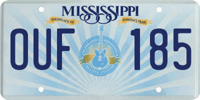 MS license plate OUF185
