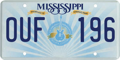 MS license plate OUF196