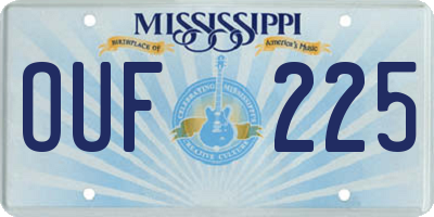 MS license plate OUF225