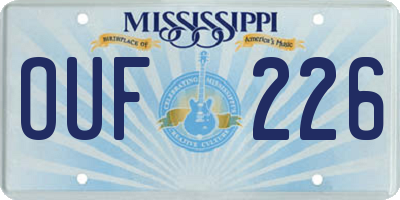 MS license plate OUF226