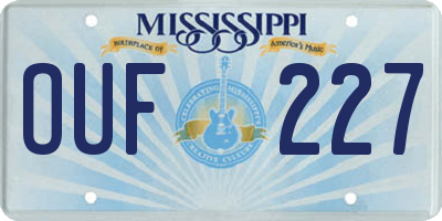 MS license plate OUF227