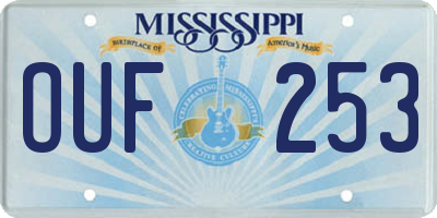 MS license plate OUF253