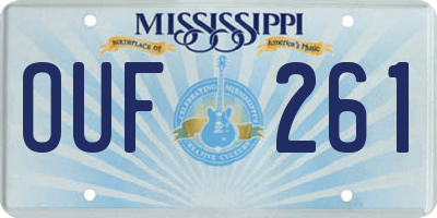 MS license plate OUF261