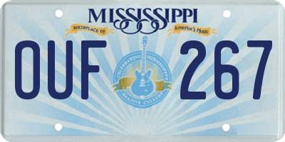 MS license plate OUF267