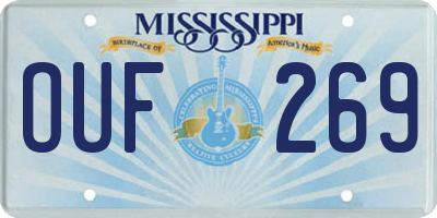 MS license plate OUF269