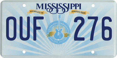 MS license plate OUF276