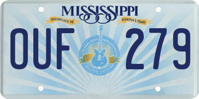MS license plate OUF279