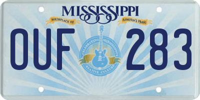 MS license plate OUF283