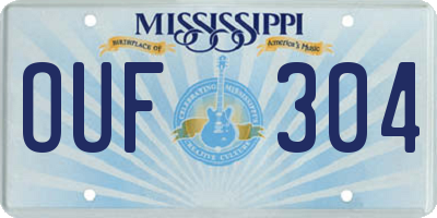 MS license plate OUF304