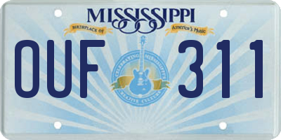 MS license plate OUF311