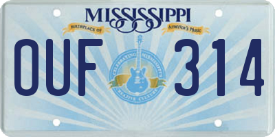 MS license plate OUF314