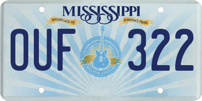 MS license plate OUF322