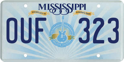 MS license plate OUF323