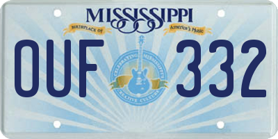 MS license plate OUF332