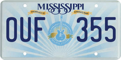 MS license plate OUF355