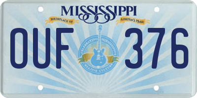 MS license plate OUF376