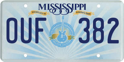 MS license plate OUF382