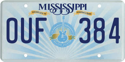 MS license plate OUF384