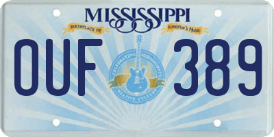 MS license plate OUF389