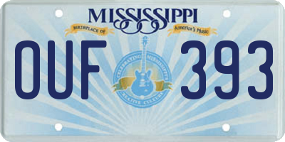 MS license plate OUF393