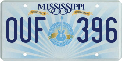 MS license plate OUF396