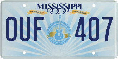 MS license plate OUF407
