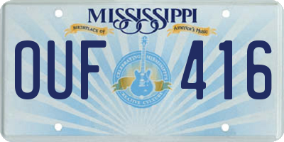 MS license plate OUF416