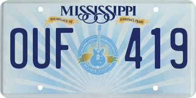 MS license plate OUF419
