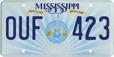 MS license plate OUF423