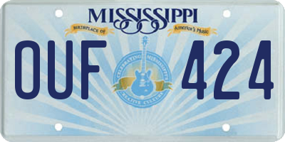 MS license plate OUF424