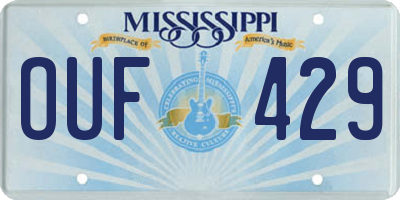 MS license plate OUF429