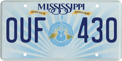 MS license plate OUF430