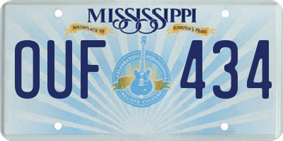 MS license plate OUF434