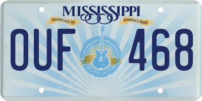 MS license plate OUF468