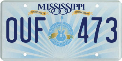 MS license plate OUF473