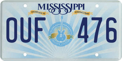 MS license plate OUF476