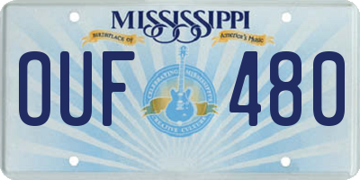 MS license plate OUF480
