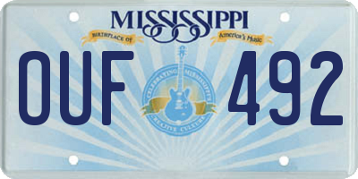 MS license plate OUF492