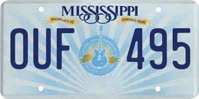 MS license plate OUF495