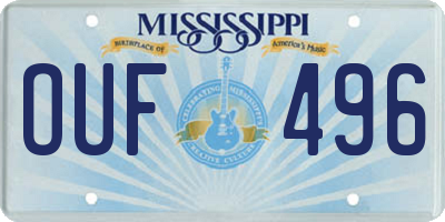 MS license plate OUF496