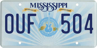 MS license plate OUF504